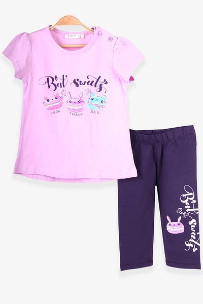 Breeze Girl's Tights Set, Colorful Macaron, Look, 1.5-5 Years, Lilac