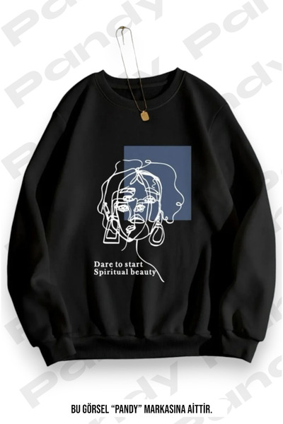 pandy Φούτερ με στάμπα Unisex Raised Oversize Crew Neck