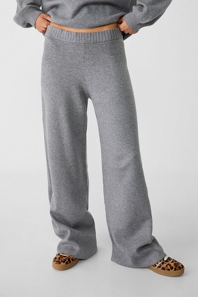 Stradivarius Geniş paça dokuma pantolon