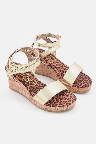 Jessica Simpson Kids Girl Slingback Open Toe Sandals, Brown Combo
