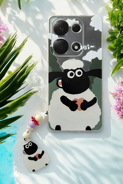 Spoyi حافظة هاتف Xiaomi Redmi Note 13 Pro 4G بتصميم خروف مع سحر