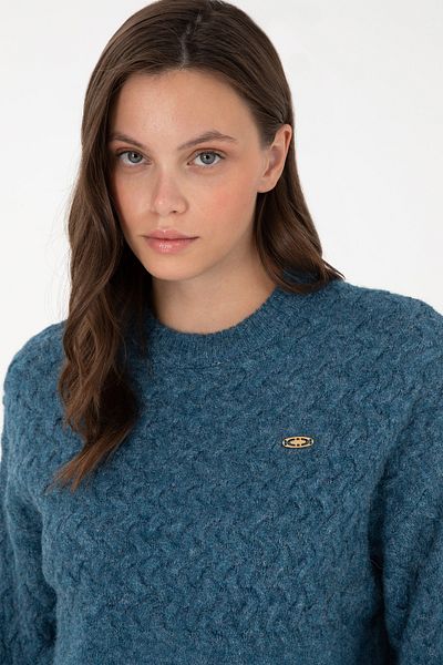 U.S. Polo Assn. Γυναικείο πουλόβερ Indigo Melange Crew Neck 50293156 -VR155