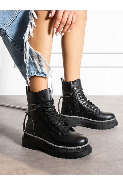 Alemdar Shoes CHARM Γυναικείες Μπότες Λεπτομέρειας Μαύρης Πέτρας