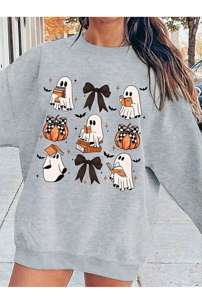 DAXİS Sportwear Company Φούτερ με στάμπα με λαιμόκοψη με θέμα HALLOWEEN