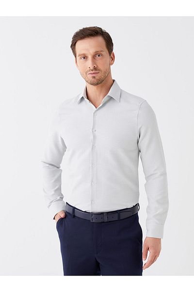 LC Waikiki Pánská košile - Slim Fit, Dlouhý rukáv, Dobby