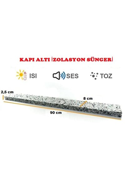 TÜRKELİ Desenli Yapışkanlı Kapı Altı Isı ve Ses Yalıtım Süngeri Eşik Süngeri 2,5 cm x 8 cm x 90cm