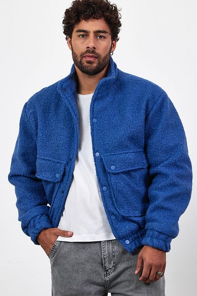 MADZEYMODA New Season Ανδρικό καπιτονέ Indigo Blue παλτό Mz51087