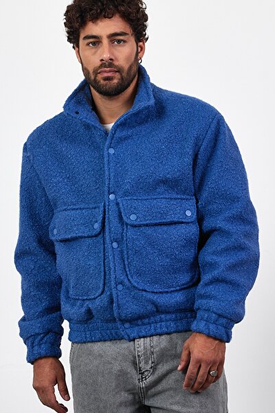 MADZEYMODA Новий сезон Чоловічий куртка з застібками-кнопками, стьобана, індиго-синя Mz51087