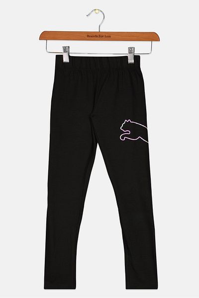 Puma Kids Girl Brand Logo Leggings, Black