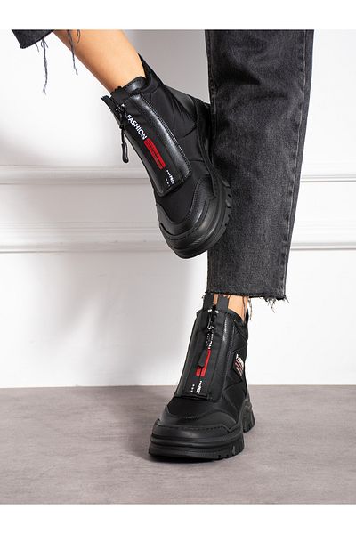 Alemdar Shoes ΣΟΛΑ Γυναικείες Μπότες Μαύρες με φερμουάρ