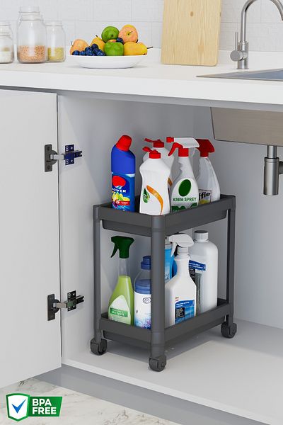 Nandy Home Under Counter Wheeled Shelving Unit