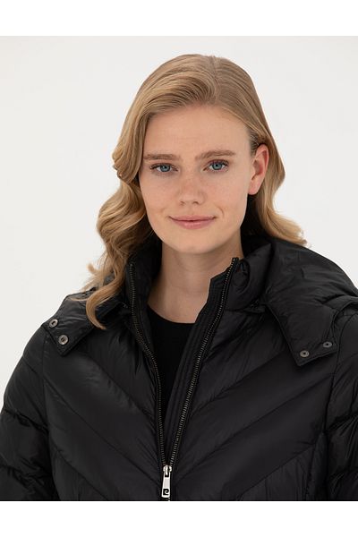 Pierre Cardin Black Hooded Coat 50272489 -Vr046