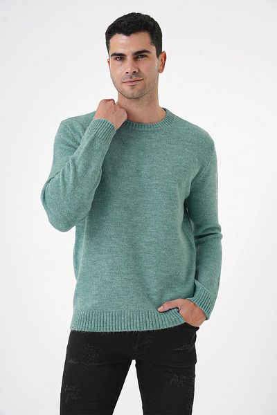 CHUBA Ανδρικό πλεκτό πουλόβερ Soft Touch Regular Fit Casual Crew-Neck Knit Mint 25W2008