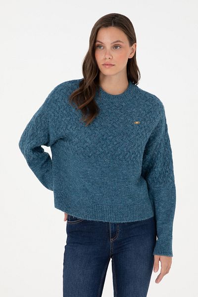 U.S. Polo Assn. Γυναικείο πουλόβερ Indigo Melange Crew Neck 50293156 -VR155