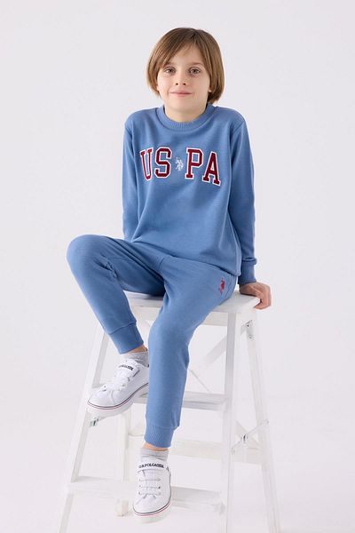 U.S. Polo Assn. Set de pijamale pentru băiat, țesut cu 3 fire, roșu, albastru