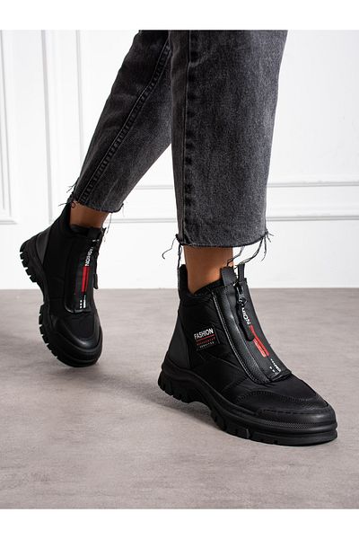 Alemdar Shoes ΣΟΛΑ Γυναικείες Μπότες Μαύρες με φερμουάρ