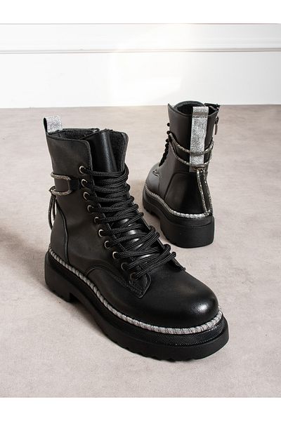 Alemdar Shoes CHARM Γυναικείες Μπότες Λεπτομέρειας Μαύρης Πέτρας