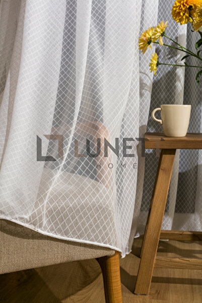 LUNETT HOME SRK BAKLAVA ORTA PİLELİ 1x2,5 TÜL PERDE SALON BALKON MUTFAK TÜLÜ