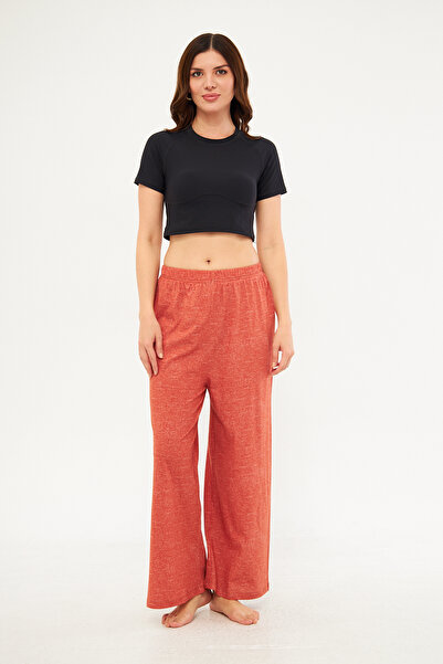 ESPİNA Women's Seamless Side Printed Spanish Leg Pajama Bottoms