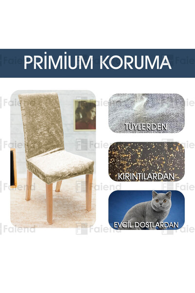 riselerhome Kaliteli Likralı Kadife Sandalye Örtüsü Sandalye Kılıfı Mutfak Sandalye Örtüsü Sandalye Koruma Tekli