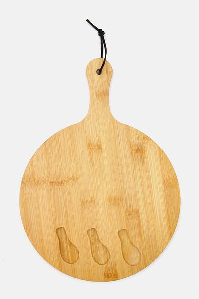 Muy Mucho 4 Piece Bamboo Cheese Serving Board, Natural Bamboo