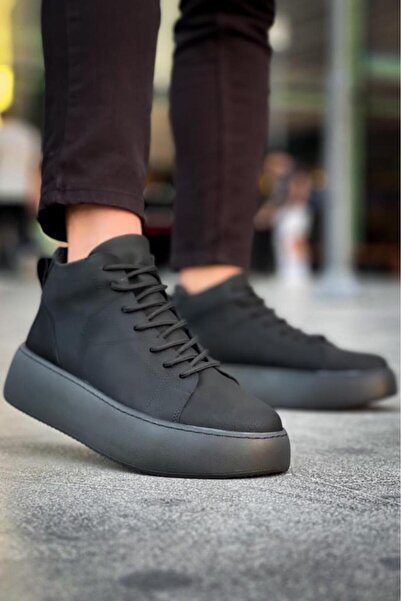 BPM Ανδρικές αθλητικές μπότες με ψηλή μαύρη σόλα LE10 Lace-Up