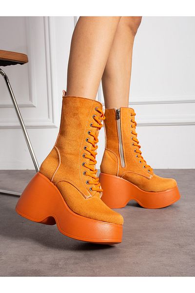 Alemdar Shoes Γυναικείες μπότες LAURA Orange