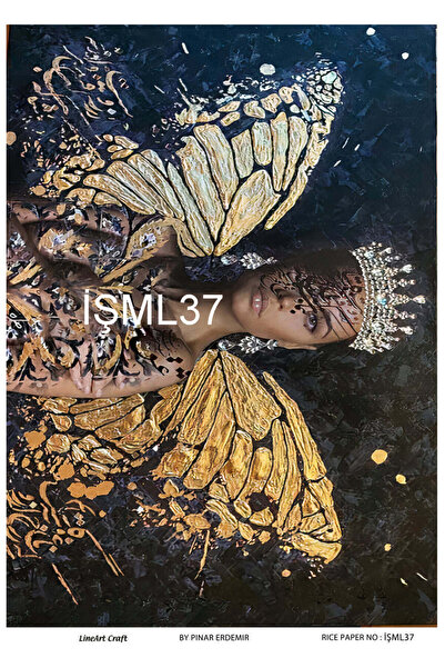 LİNEART ورق تزيين نحاسي - سلسلة مطرزة، 29X42 سم، رقم: THREADM37