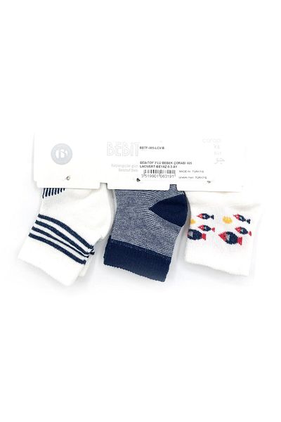 Bebitof Baby Bebitof 405 Model 3-Piece Baby Socks Set