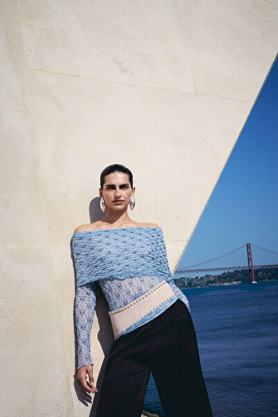 Pilea Bluză cu umăr dezactivat Ocean Secret