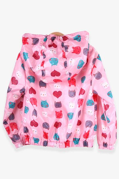 Breeze Girl's Raincoat Colorful Animal Patterned 1-6 Years, Powder