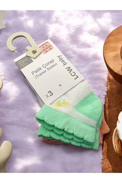 LC Waikiki Lcw Baby Floral Baby Girl Booties Socks 3 Pack S4G658Z1
