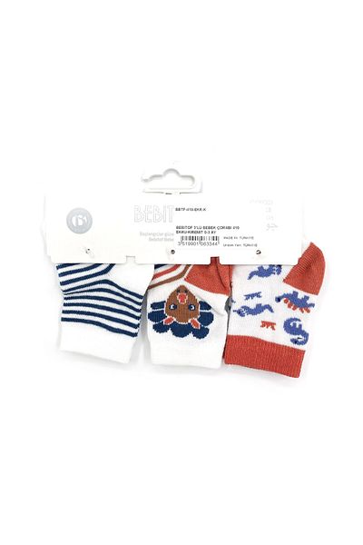 Bebitof Baby Bebitof 410 Model 3 Piece Baby Socks Set