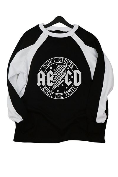 Fuddy Moda Hanorac unisex oversize Dont Stress Rock The Test scris fără glugă