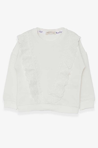 Breeze Kız Çocuk Sweatshirt Güpürlü 1.5-5 Yaş, Ekru