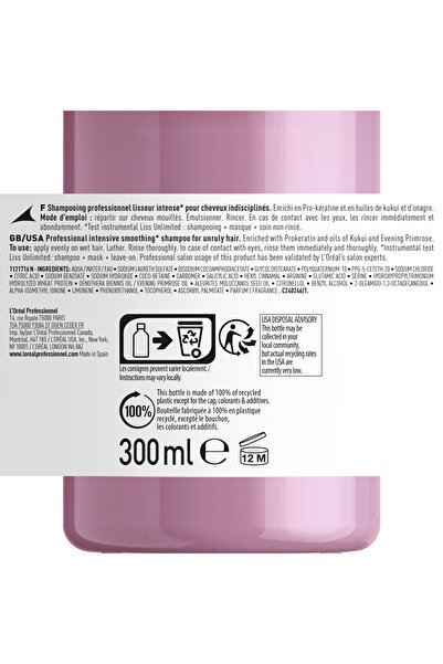 L'oreal Professionnel Serie Expert Liss Unlimited Elektriklenme Karşıtı Ve Yoğun Yumuşaklık Veren Şa