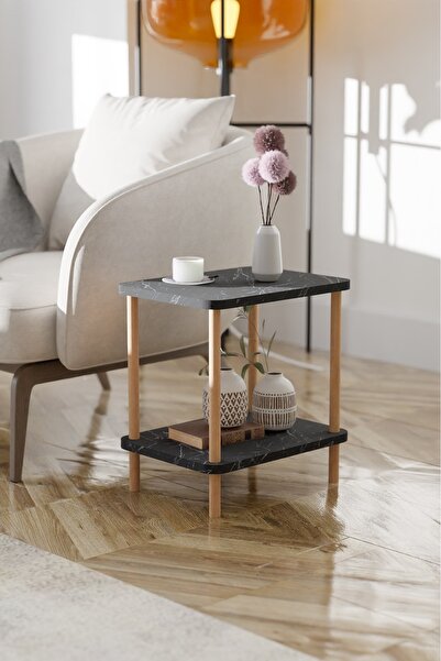 EGEMODÜLER 2 Raflı Yan Sehpa Geniş Gazetelik Kitaplık Çiçeklik Komodin Çok Amaçlı Komodin