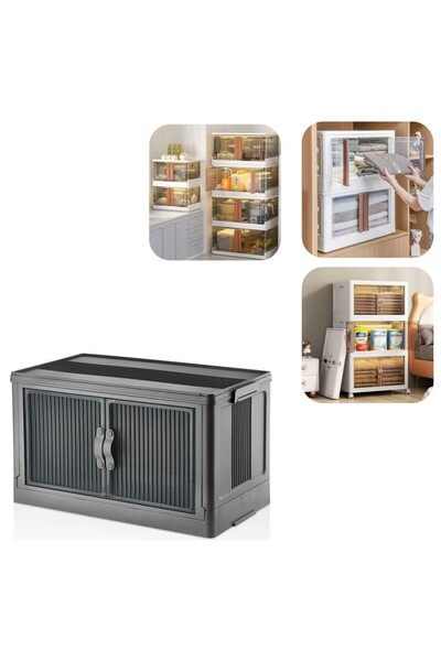 E-LİFE HOME Çok Amaçlı Kapaklı Portatif Istiflenebilir Organizer Dolap ve Sak...