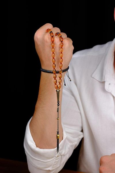 dergah tesbih Fire-I Amber Silver Series