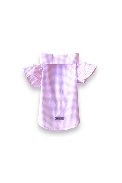 Luli Pet Light Pink Gingham Dog Shirt