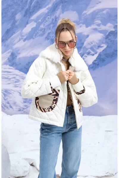 Panku Bizu Design Store Sobieska Çıkarılabilen Kürk Yakalı Leopar Astarlı Ekr...