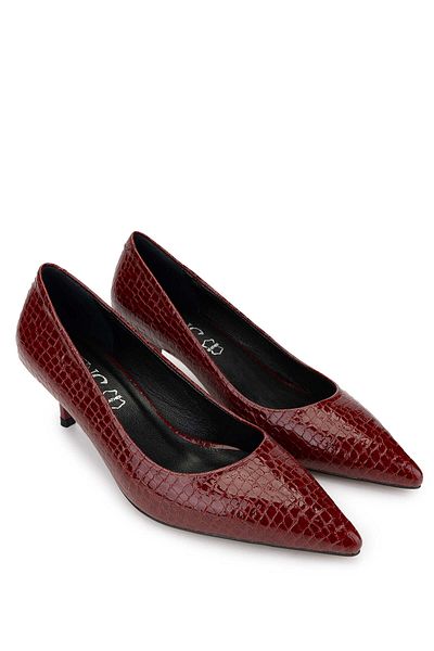 Tamer Tanca Pantofi stiletto roșii Claret din piele naturală de damă