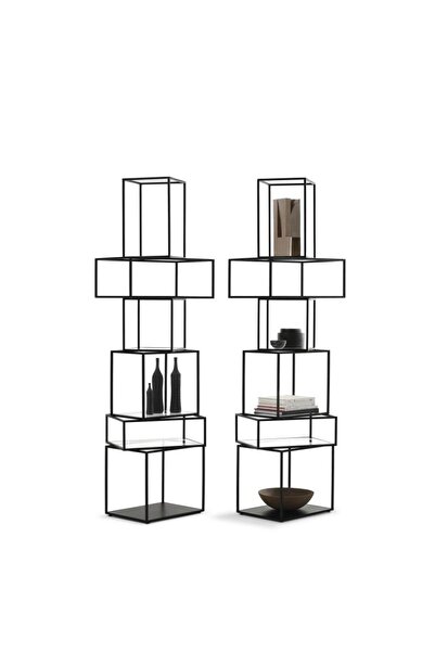 SCY Gravida 7 Raflı Metal Dekoratif Özel Tasarım Kitaplık Üst Üste Dolap Tasa...