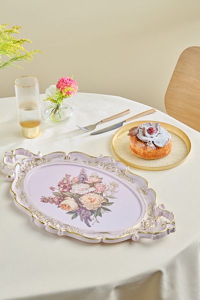 Karaca 47 cm Colored Melamine Oval Bouquet Tray