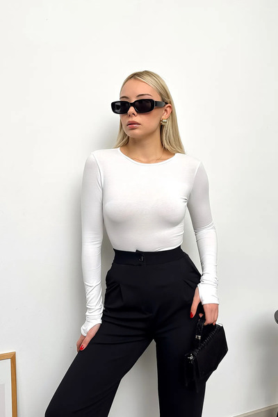 MERİCEY Жіночий білий велосипедний комір з прорізом для пальців