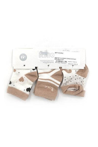 Bebitof Baby Bebitof 404 Model 3-Piece Baby Socks
