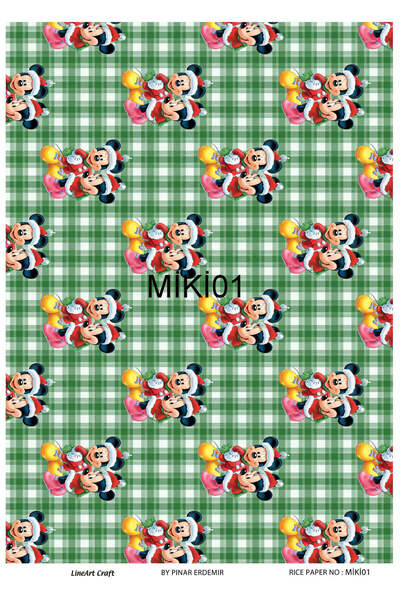 LİNEART Mickey Mouse Series Brass Decopage Paper 29X42Cm No:Mi̇ki̇01