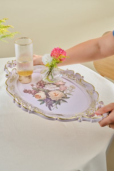 Karaca 47 cm Colored Melamine Oval Bouquet Tray