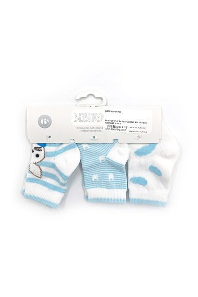Bebitof Baby Bebitof 409 Model 3-Piece Baby Socks Set