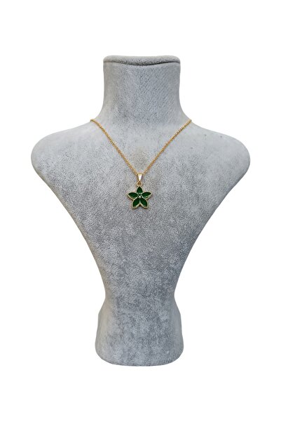 Mos Tespih Gold Flower Figured Anti-Tarnish Necklace